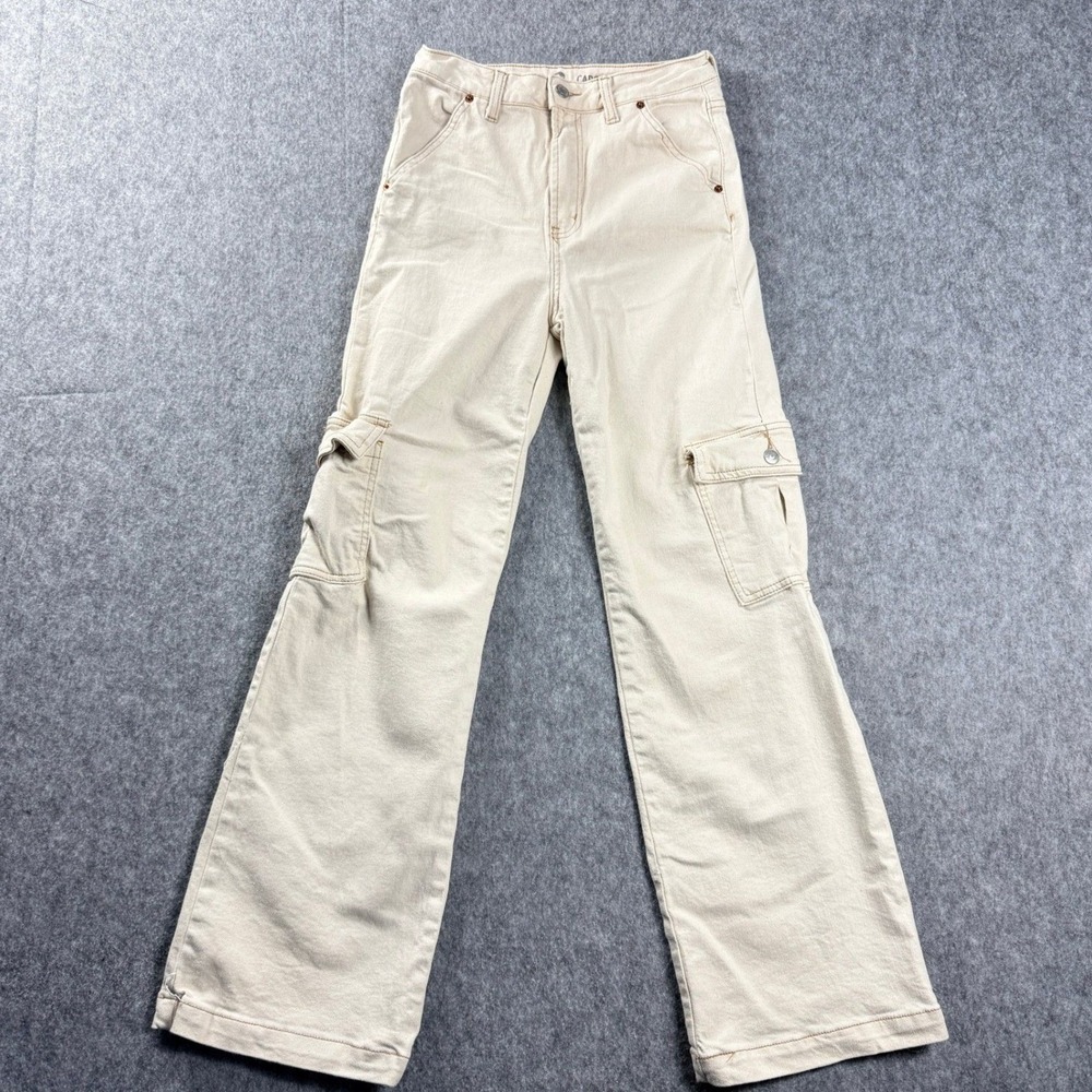 S.O.N.G. Women Jeans Size 27/29 Slouchy Baggy Wide Leg Denim Cargo Pants